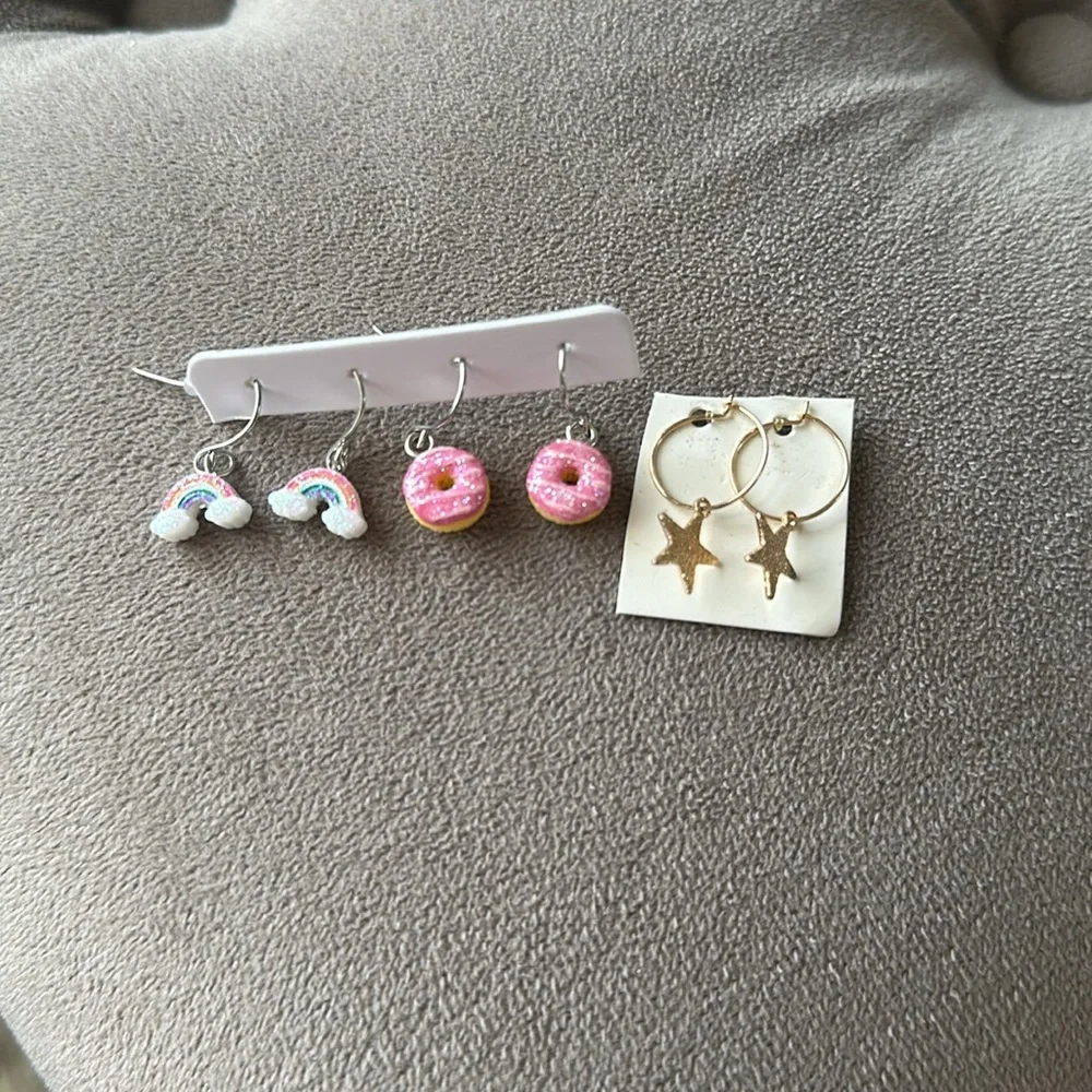 Earrings Rainbow Star Donut